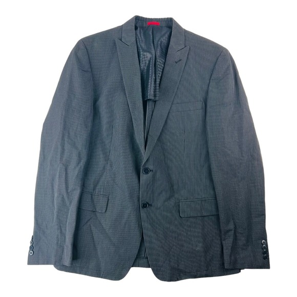 John Varvatos Star USA Gray Stripe Linen Cotton Peak Lapel Blazer Mens Size 44L